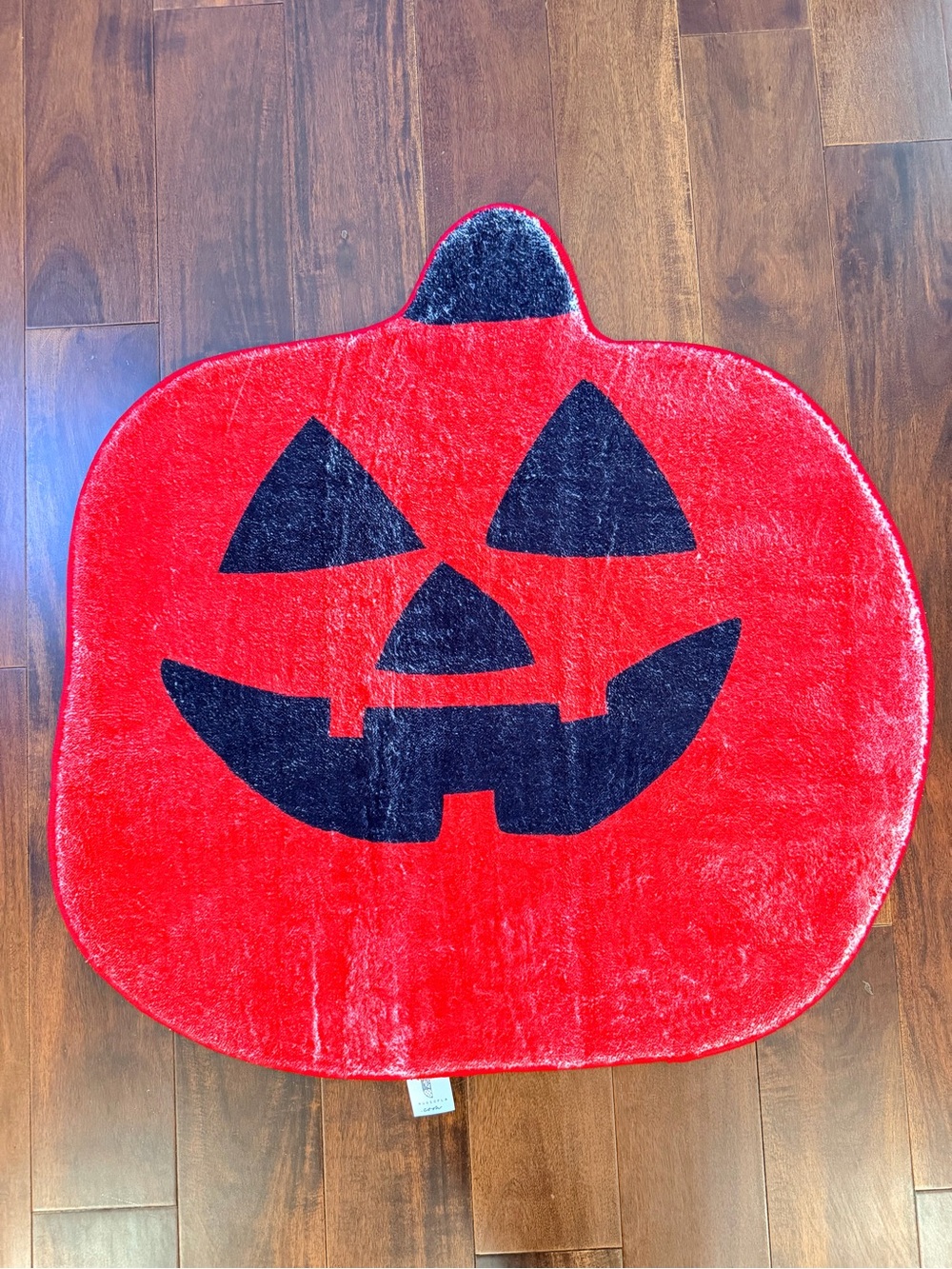 Red Pumpkin Jack-O'-Lantern Rug